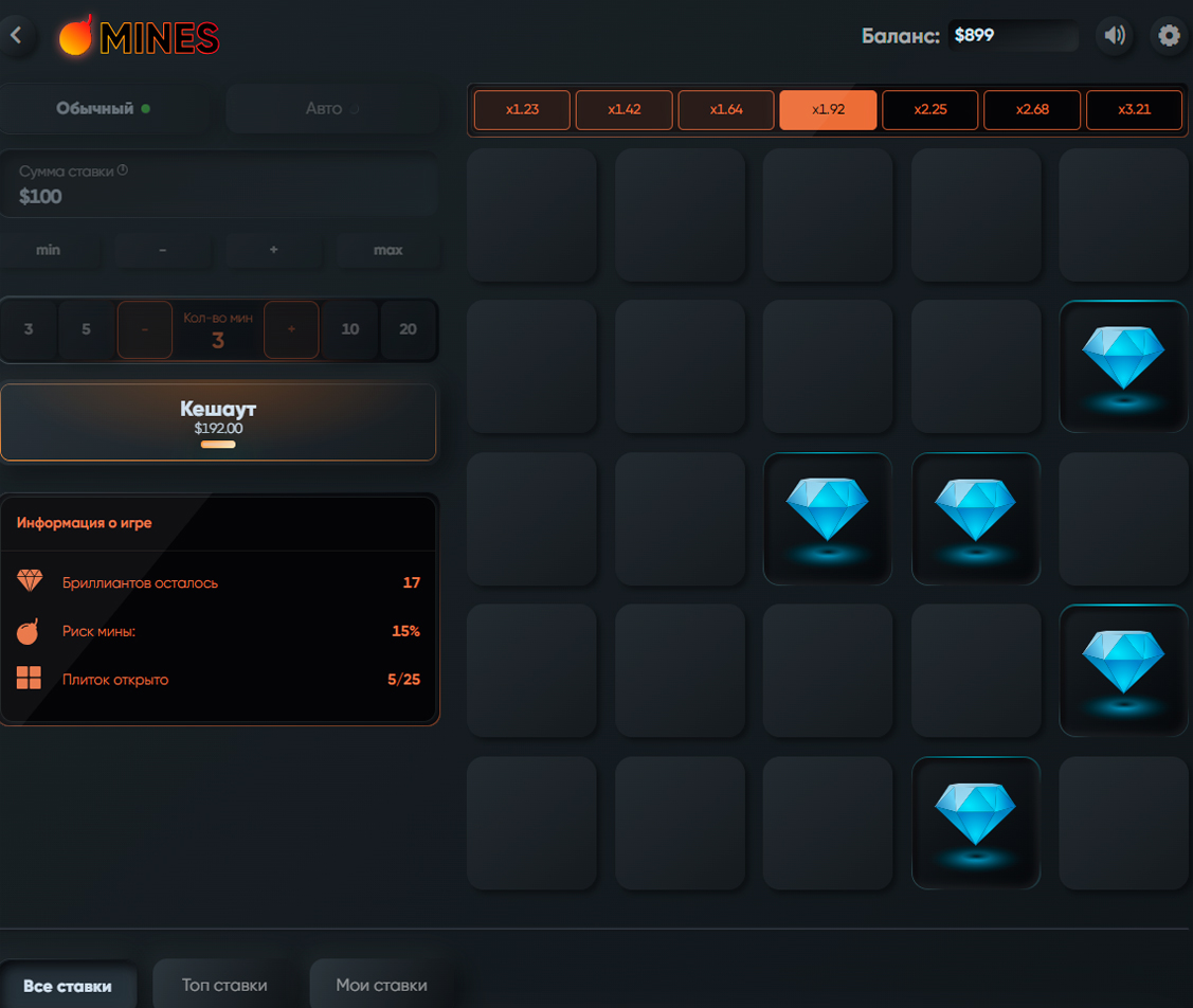 Игровое поле Mines